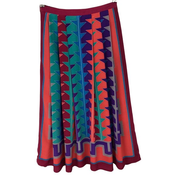 Vintage Womens Size 4 Colorful Geometric Print Skirt 100% Polyester - Picture 8 of 11